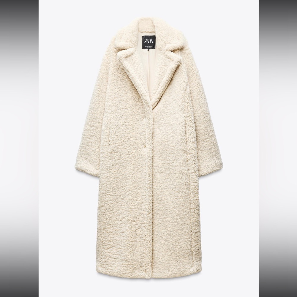 Brand new with tags! Zara Women's Long Fleece Teddy Jacket, Size M